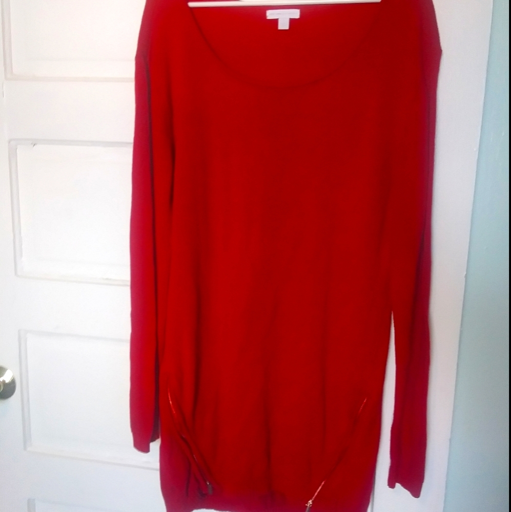 New York & Company Red Sweater Dress